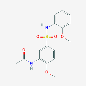 molecular formula C16H18N2O5S B5403007 N-[2-methoxy-5-[(2-methoxyphenyl)sulfamoyl]phenyl]acetamide 