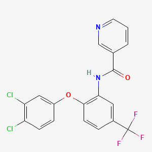 molecular formula C19H11Cl2F3N2O2 B5403216 N-[2-(3,4-dichlorophenoxy)-5-(trifluoromethyl)phenyl]pyridine-3-carboxamide 