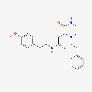 molecular formula C23H29N3O3 B5403311 N-[2-(4-methoxyphenyl)ethyl]-2-[3-oxo-1-(2-phenylethyl)piperazin-2-yl]acetamide 