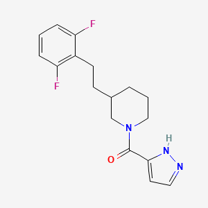 molecular formula C17H19F2N3O B5403640 [3-[2-(2,6-difluorophenyl)ethyl]piperidin-1-yl]-(1H-pyrazol-5-yl)methanone 