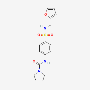 molecular formula C16H19N3O4S B5403838 N-[4-(furan-2-ylmethylsulfamoyl)phenyl]pyrrolidine-1-carboxamide 