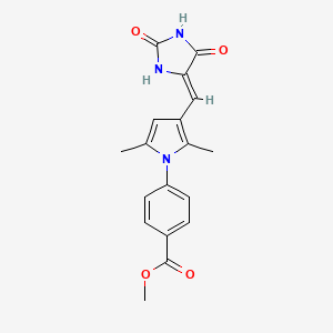 molecular formula C18H17N3O4 B5404397 methyl 4-{3-[(Z)-(2,5-dioxoimidazolidin-4-ylidene)methyl]-2,5-dimethyl-1H-pyrrol-1-yl}benzoate 
