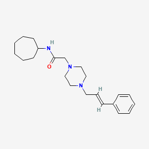 molecular formula C22H33N3O B5404841 N-cycloheptyl-2-{4-[(2E)-3-phenylprop-2-en-1-yl]piperazin-1-yl}acetamide 