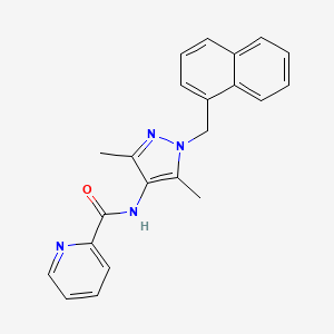 molecular formula C22H20N4O B5405031 N-[3,5-dimethyl-1-(naphthalen-1-ylmethyl)pyrazol-4-yl]pyridine-2-carboxamide 