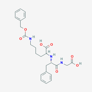 molecular formula C25H31N3O7 B054052 N-(1-Carboxy-5-carbobenzoxyaminopentyl)-glycyl-phenylalanine CAS No. 121613-01-2