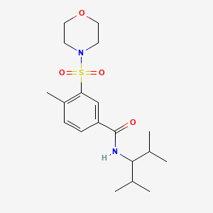 molecular formula C19H30N2O4S B5405242 N-(1-isopropyl-2-methylpropyl)-4-methyl-3-(morpholin-4-ylsulfonyl)benzamide 