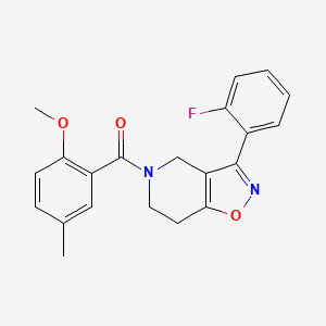molecular formula C21H19FN2O3 B5405262 3-(2-fluorophenyl)-5-(2-methoxy-5-methylbenzoyl)-4,5,6,7-tetrahydroisoxazolo[4,5-c]pyridine 
