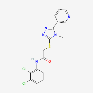 molecular formula C16H13Cl2N5OS B5405314 N-(2,3-DICHLOROPHENYL)-2-{[4-METHYL-5-(3-PYRIDINYL)-4H-1,2,4-TRIAZOL-3-YL]SULFANYL}ACETAMIDE 