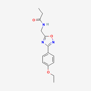 molecular formula C14H17N3O3 B5405359 N-{[3-(4-ethoxyphenyl)-1,2,4-oxadiazol-5-yl]methyl}propanamide 