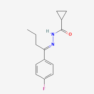 molecular formula C14H17FN2O B5405367 N-[(E)-1-(4-fluorophenyl)butylideneamino]cyclopropanecarboxamide 