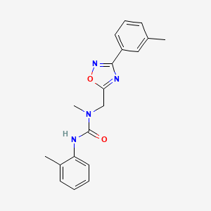 molecular formula C19H20N4O2 B5405375 N-methyl-N'-(2-methylphenyl)-N-{[3-(3-methylphenyl)-1,2,4-oxadiazol-5-yl]methyl}urea 