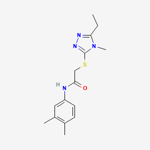 molecular formula C15H20N4OS B5405396 N-(3,4-dimethylphenyl)-2-[(5-ethyl-4-methyl-4H-1,2,4-triazol-3-yl)sulfanyl]acetamide 