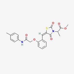 molecular formula C23H22N2O6S B5405431 methyl 2-[(5E)-5-(2-{2-[(4-methylphenyl)amino]-2-oxoethoxy}benzylidene)-2,4-dioxo-1,3-thiazolidin-3-yl]propanoate 