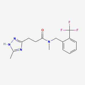molecular formula C15H17F3N4O B5405522 N-methyl-3-(5-methyl-1H-1,2,4-triazol-3-yl)-N-[2-(trifluoromethyl)benzyl]propanamide 