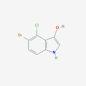 molecular formula C8H5BrClNO B054056 1H-Indol-3-ol, 5-bromo-4-chloro- CAS No. 117887-41-9