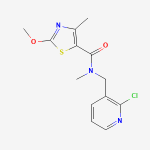 molecular formula C13H14ClN3O2S B5405605 N-[(2-chloropyridin-3-yl)methyl]-2-methoxy-N,4-dimethyl-1,3-thiazole-5-carboxamide 