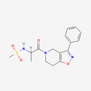 molecular formula C16H19N3O4S B5405644 N-[1-methyl-2-oxo-2-(3-phenyl-6,7-dihydroisoxazolo[4,5-c]pyridin-5(4H)-yl)ethyl]methanesulfonamide 