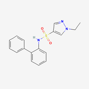 molecular formula C17H17N3O2S B5405678 N-2-biphenylyl-1-ethyl-1H-pyrazole-4-sulfonamide 