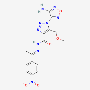 molecular formula C15H15N9O5 B5405771 1-(4-amino-1,2,5-oxadiazol-3-yl)-5-(methoxymethyl)-N'-[1-(4-nitrophenyl)ethylidene]-1H-1,2,3-triazole-4-carbohydrazide 