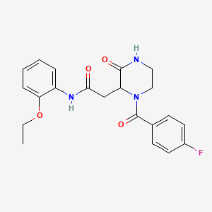 molecular formula C21H22FN3O4 B5405801 N-(2-ethoxyphenyl)-2-[1-(4-fluorobenzoyl)-3-oxopiperazin-2-yl]acetamide 