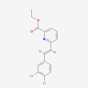 molecular formula C16H13Cl2NO2 B5405847 ethyl 6-[(E)-2-(3,4-dichlorophenyl)ethenyl]pyridine-2-carboxylate 