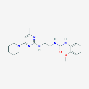 molecular formula C20H28N6O2 B5405861 N-(2-methoxyphenyl)-N'-(2-{[4-methyl-6-(1-piperidinyl)-2-pyrimidinyl]amino}ethyl)urea 