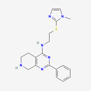 molecular formula C19H22N6S B5405891 N-{2-[(1-methyl-1H-imidazol-2-yl)thio]ethyl}-2-phenyl-5,6,7,8-tetrahydropyrido[3,4-d]pyrimidin-4-amine 