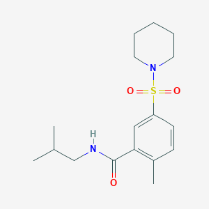 molecular formula C17H26N2O3S B5406040 2-METHYL-N-(2-METHYLPROPYL)-5-(PIPERIDINE-1-SULFONYL)BENZAMIDE 