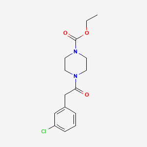 molecular formula C15H19ClN2O3 B5406061 ethyl 4-[(3-chlorophenyl)acetyl]-1-piperazinecarboxylate 