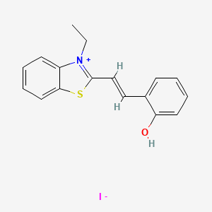 molecular formula C17H16INOS B5406098 2-[(E)-2-(3-ethyl-1,3-benzothiazol-3-ium-2-yl)ethenyl]phenol;iodide 