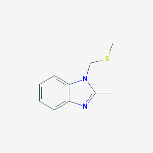 molecular formula C10H12N2S B054061 2-Methyl-1-(methylsulfanylmethyl)benzimidazole CAS No. 123651-52-5