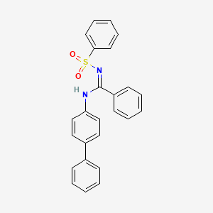 molecular formula C25H20N2O2S B5406118 N-4-biphenylyl-N'-(phenylsulfonyl)benzenecarboximidamide 