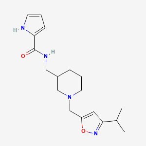 molecular formula C18H26N4O2 B5406129 N-({1-[(3-isopropylisoxazol-5-yl)methyl]piperidin-3-yl}methyl)-1H-pyrrole-2-carboxamide 