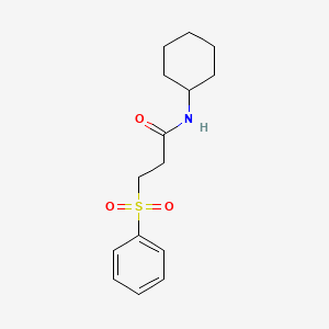 molecular formula C15H21NO3S B5406157 N-cyclohexyl-3-(phenylsulfonyl)propanamide 