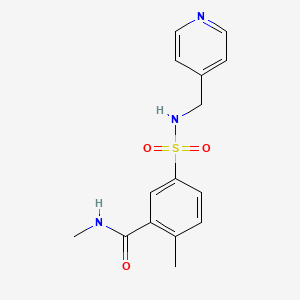 molecular formula C15H17N3O3S B5406169 N,2-dimethyl-5-{[(4-pyridinylmethyl)amino]sulfonyl}benzamide 