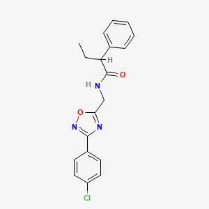 molecular formula C19H18ClN3O2 B5406358 N-{[3-(4-chlorophenyl)-1,2,4-oxadiazol-5-yl]methyl}-2-phenylbutanamide 