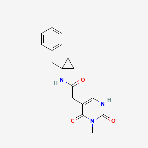 molecular formula C18H21N3O3 B5406359 N-[1-(4-methylbenzyl)cyclopropyl]-2-(3-methyl-2,4-dioxo-1,2,3,4-tetrahydropyrimidin-5-yl)acetamide 
