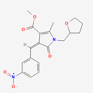 molecular formula C19H20N2O6 B5406385 methyl (4Z)-2-methyl-4-(3-nitrobenzylidene)-5-oxo-1-(tetrahydrofuran-2-ylmethyl)-4,5-dihydro-1H-pyrrole-3-carboxylate 