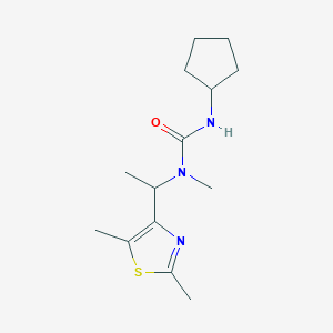 molecular formula C14H23N3OS B5406450 N'-cyclopentyl-N-[1-(2,5-dimethyl-1,3-thiazol-4-yl)ethyl]-N-methylurea 