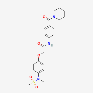 molecular formula C22H27N3O5S B5406540 2-{4-[methyl(methylsulfonyl)amino]phenoxy}-N-[4-(1-piperidinylcarbonyl)phenyl]acetamide 