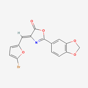 molecular formula C15H8BrNO5 B5406543 2-(1,3-benzodioxol-5-yl)-4-[(5-bromo-2-furyl)methylene]-1,3-oxazol-5(4H)-one 