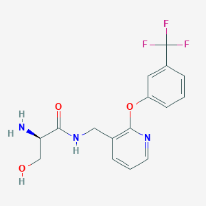 molecular formula C16H16F3N3O3 B5406584 N~1~-({2-[3-(trifluoromethyl)phenoxy]pyridin-3-yl}methyl)-D-serinamide 