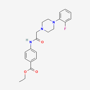molecular formula C21H24FN3O3 B5406633 ETHYL 4-({2-[4-(2-FLUOROPHENYL)PIPERAZINO]ACETYL}AMINO)BENZOATE 