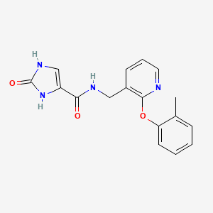 molecular formula C17H16N4O3 B5406653 N-{[2-(2-methylphenoxy)pyridin-3-yl]methyl}-2-oxo-2,3-dihydro-1H-imidazole-4-carboxamide 