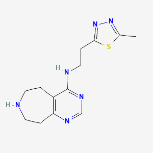 molecular formula C13H18N6S B5406697 N-[2-(5-methyl-1,3,4-thiadiazol-2-yl)ethyl]-6,7,8,9-tetrahydro-5H-pyrimido[4,5-d]azepin-4-amine dihydrochloride 
