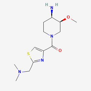 molecular formula C13H22N4O2S B5406713 (3S*,4R*)-1-({2-[(dimethylamino)methyl]-1,3-thiazol-4-yl}carbonyl)-3-methoxypiperidin-4-amine 