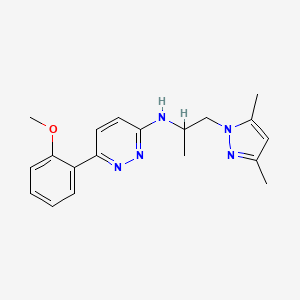 molecular formula C19H23N5O B5406741 N-[2-(3,5-dimethyl-1H-pyrazol-1-yl)-1-methylethyl]-6-(2-methoxyphenyl)pyridazin-3-amine 