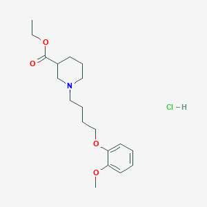 molecular formula C19H30ClNO4 B5406812 Ethyl 1-[4-(2-methoxyphenoxy)butyl]piperidine-3-carboxylate;hydrochloride 
