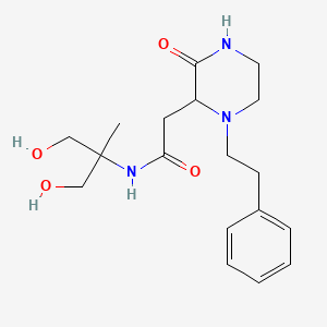 molecular formula C18H27N3O4 B5406839 N-[2-hydroxy-1-(hydroxymethyl)-1-methylethyl]-2-[3-oxo-1-(2-phenylethyl)-2-piperazinyl]acetamide 