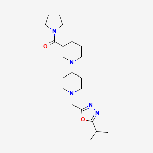 molecular formula C21H35N5O2 B5406953 1'-[(5-isopropyl-1,3,4-oxadiazol-2-yl)methyl]-3-(pyrrolidin-1-ylcarbonyl)-1,4'-bipiperidine 